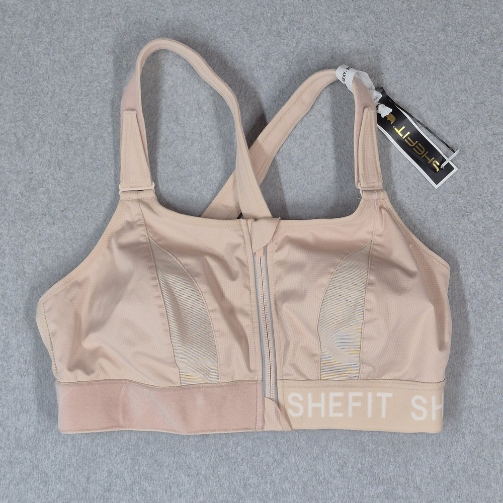 Shefit Women Sports Bra 2LUXE Beige Adjustable Strap Front Closure 11002